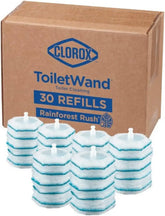 Clorox ToiletWand Toilet Cleaning Refills, Spring Cleaning Essential, Disinfecting Scrubbing Pads, Rainforest Rush, 30 Count