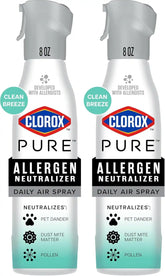 Clorox PURE Allergen Neutralizer Daily Air Spray, Clean Breeze, 8 Ounces (Pack of 2)