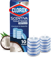 CLOROX Scentiva ToiletWand Toilet Cleaner Refills, Toilet brush, Coconut and Waterlily, 10 Count