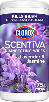 Clorox Scentiva Disinfecting Wipes, Lavender and Jasmine, Antibacterial, 75 Count