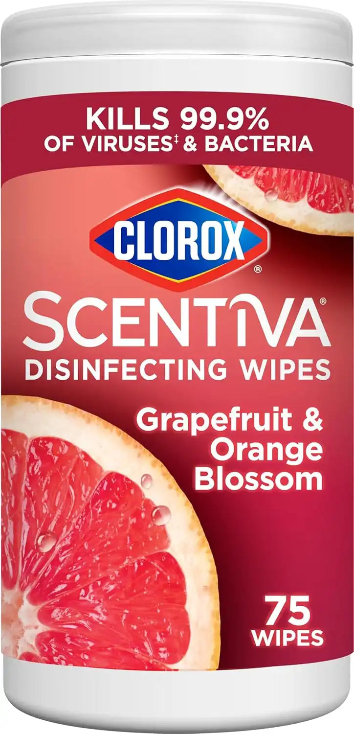 Clorox Scentiva Disinfecting Wipes, Grapefruit and Orange Blossom, Antibacterial, 75 Count