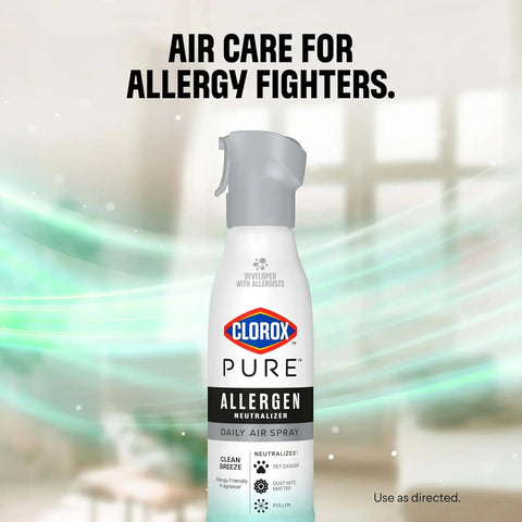 Clorox PURE Allergen Neutralizer Daily Air Spray, Clean Breeze, 8 Ounces (Pack of 2)