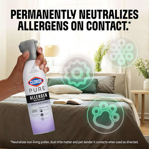 Clorox PURE Allergen Neutralizer Daily Air Spray, Nighttime Calm, 8 Ounces (Pack of 2)