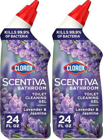 Clorox Scentiva Bathroom Toilet Cleaning Gel, Lavender and Jasmine, 24 Fluid Ounces (Pack of 2)