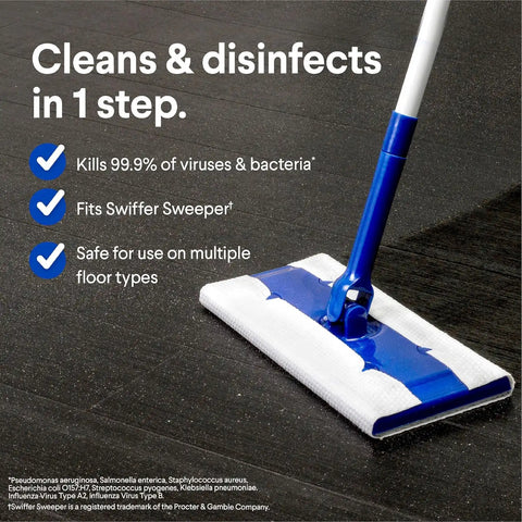 Clorox Scentiva Disinfecting Wet Mop Pad, Disposable Mop Heads, Coconut and Waterlily, 2 Packs, 24 Wet Refills Per Pack (Package May Vary)